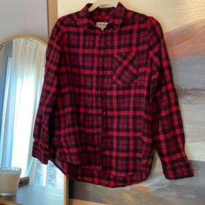 Express Small Red and Black Flannel Shirt